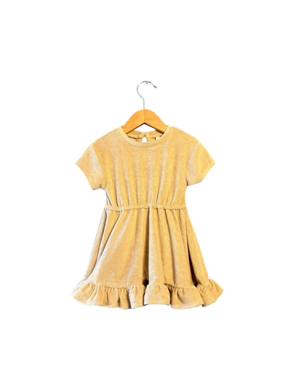 Quincy Mae Short-Sleeve Ruffle Hem Dress - Mustard